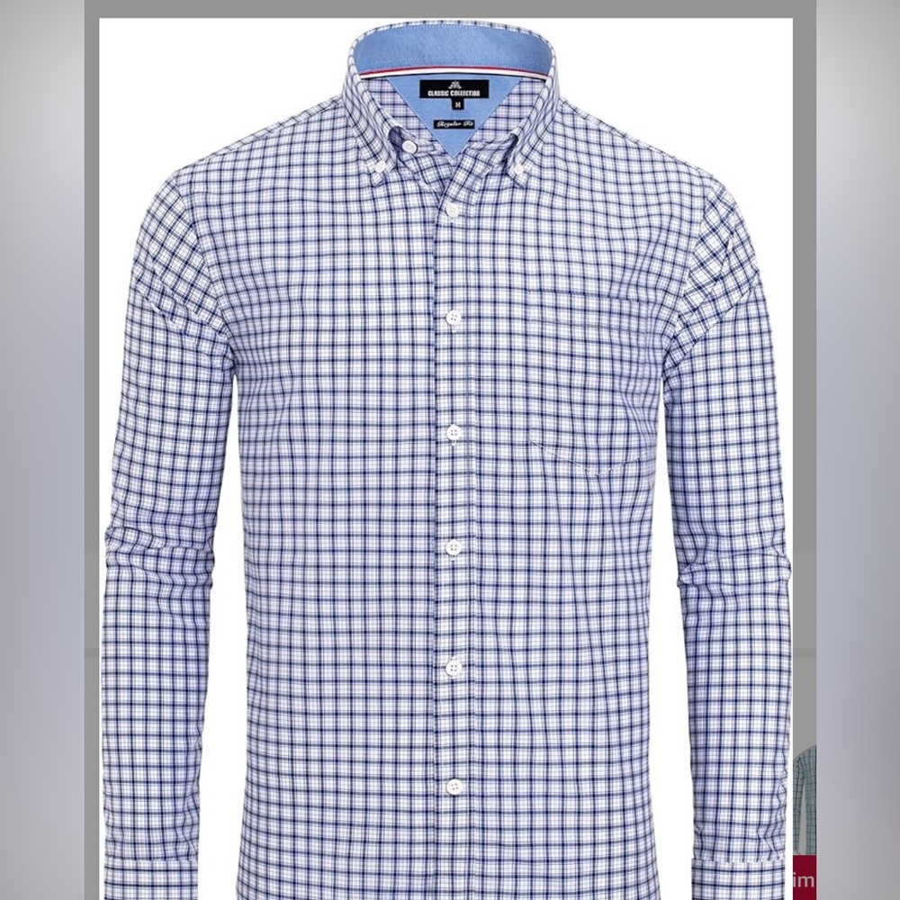 2 Men's Blue Checkered Shirt and black (2 shirts for $23)